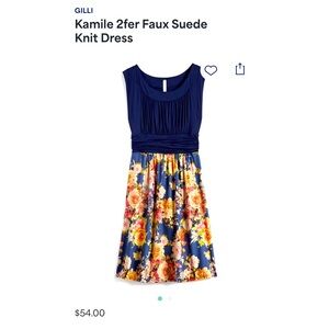 Knit and faux suede dress - size XL